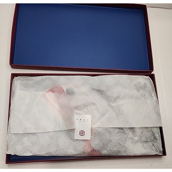 new RARE Chinese SILK SCARF Sizhou China scene with gift box 33" square size - Picture 5 of 9